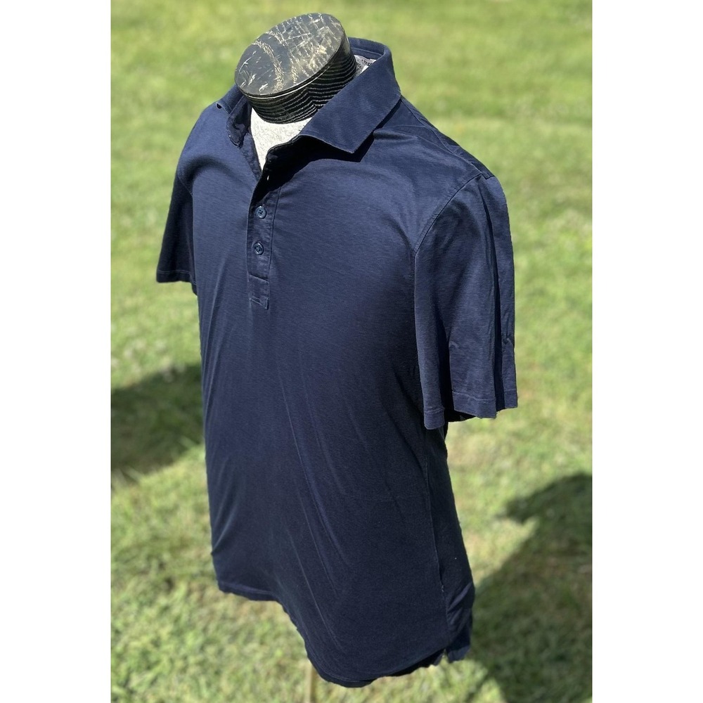 G/Fore Polo Shirt Mens Large Navy Blue Performance Golf Athletic Made Korea Logo - Picture 5 of 14